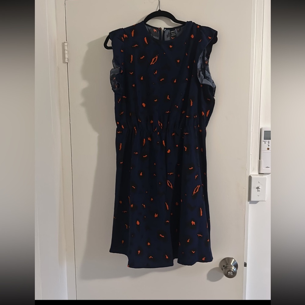 Shein navy blue leopard print dress